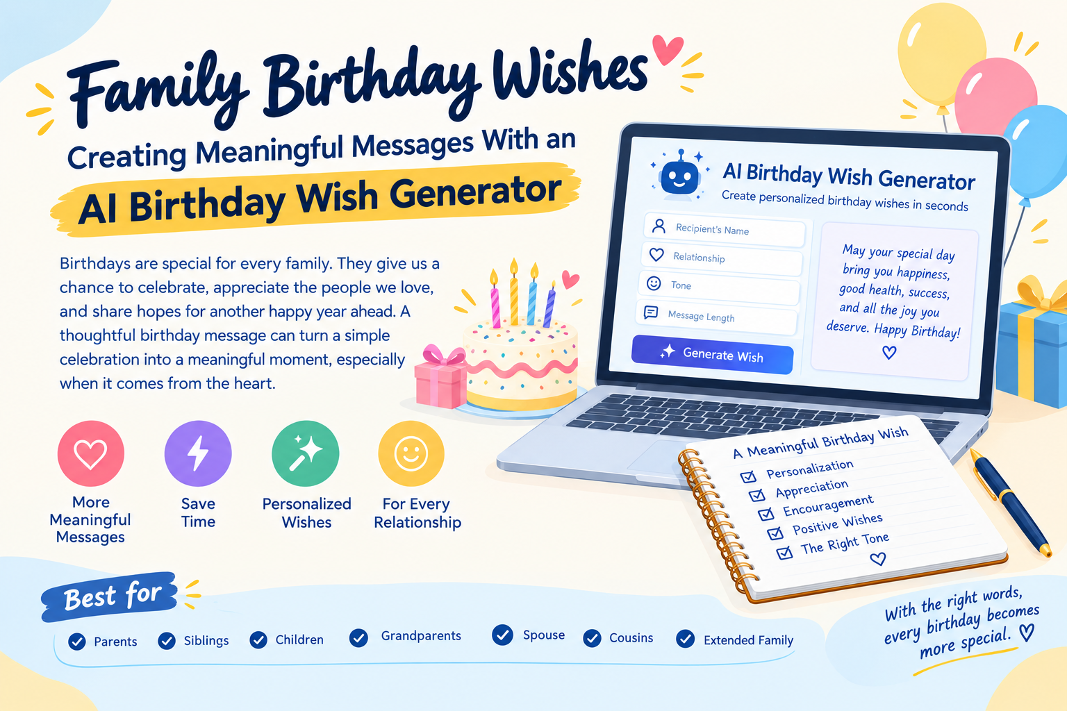 Family Birthday Wishes: Creating Meaningful Messages With an AI Birthday Wish Generator